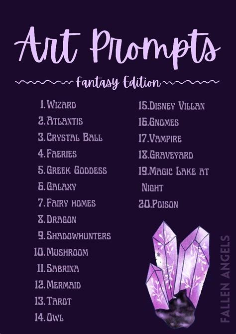 fantasy art ideas|inspirational fantasy art prompts.